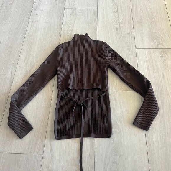 Babaton Sculpt Knit Tie-Back Longsleeve size s - Picture 2 of 7